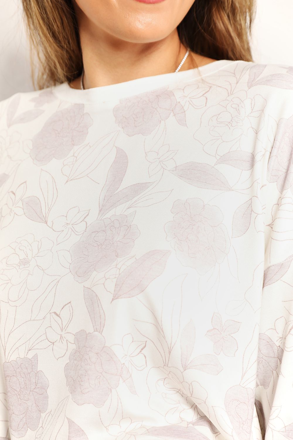 Double Take Floral Long Sleeve Top and Shorts Loungewear Set.
