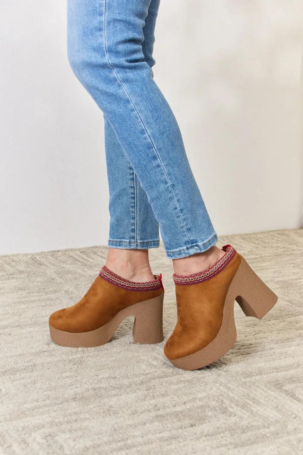 Legend Footwear Platform Suede Clog Heel - M. Burks Pretty Boutique LLC.shop