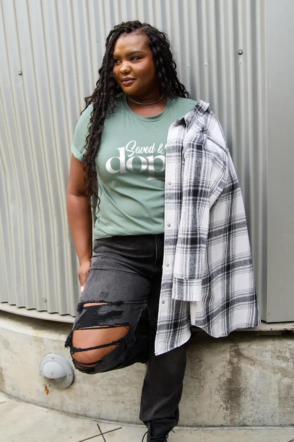 Simply Love Full Size Letter Graphic Short Sleeve T-Shirt - M. Burks Pretty Boutique LLC.shop