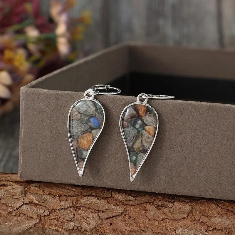 Natural Stone Dangle Earrings - M. Burks Pretty Boutique LLC.shop