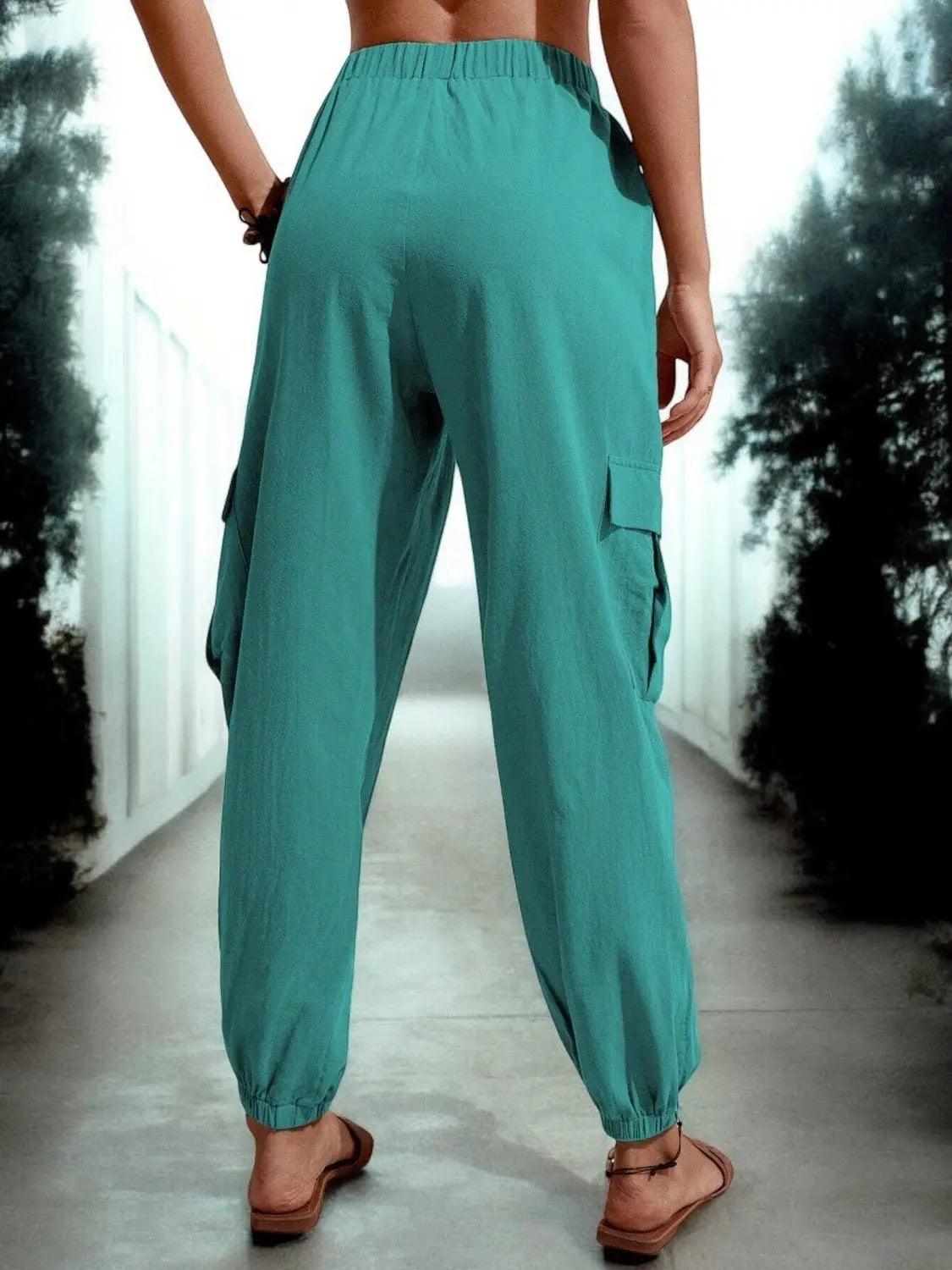 Drawstring Joggers with Cargo Pockets - M. Burks Pretty Boutique LLC.shop