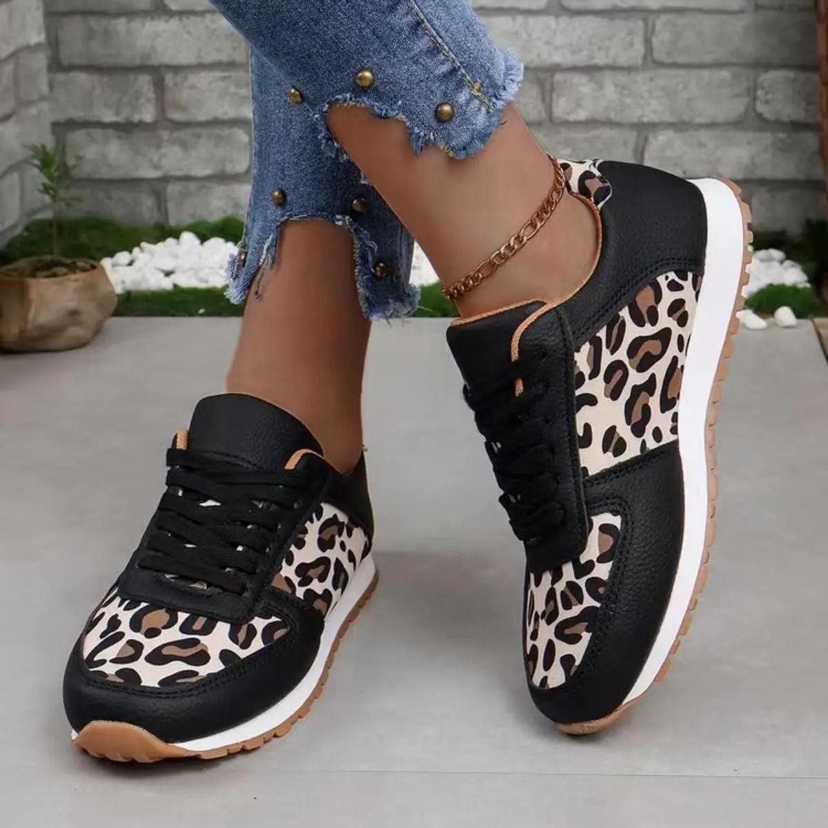 Tied Printed PU Leather Athletic - M. Burks Pretty Boutique LLC.shop